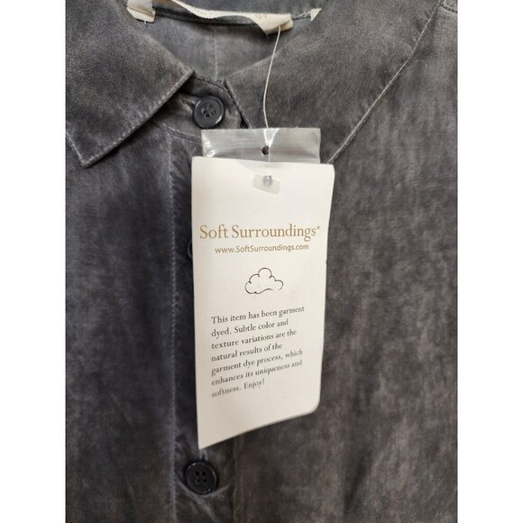 Soft Surroundings Camilla Jumpsuit Gray Pigment Dyed Wide Leg Pockets Sz XL NWT - Picture 4 of 7